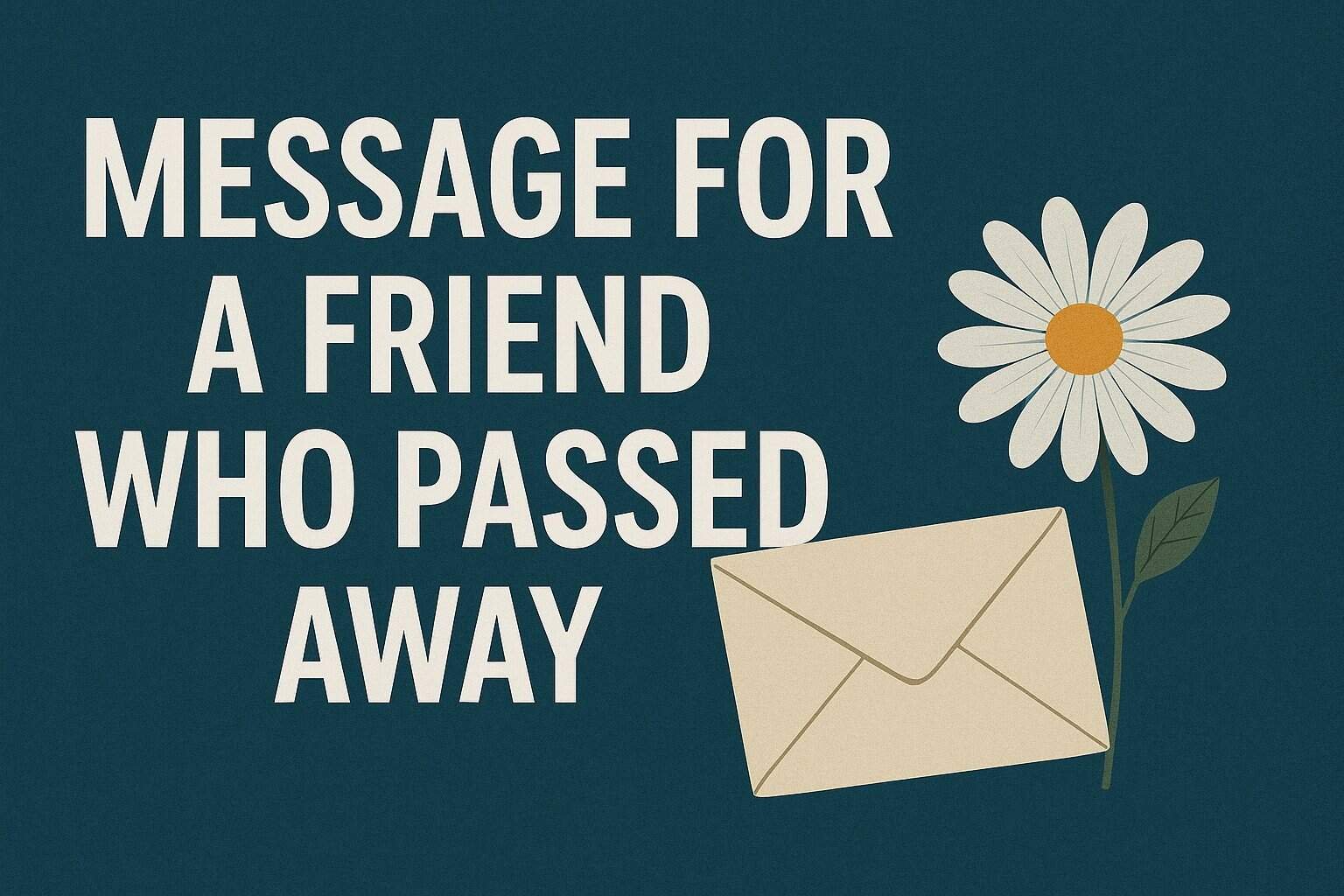 Message for a Friend Who Passed Away