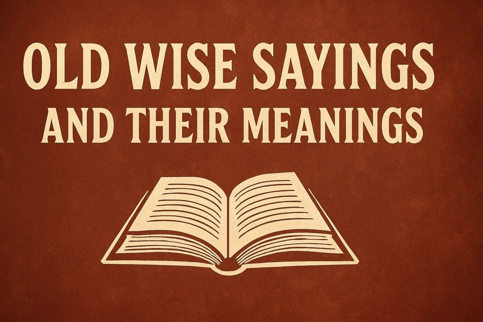 Old Wise Sayings and Their Meanings