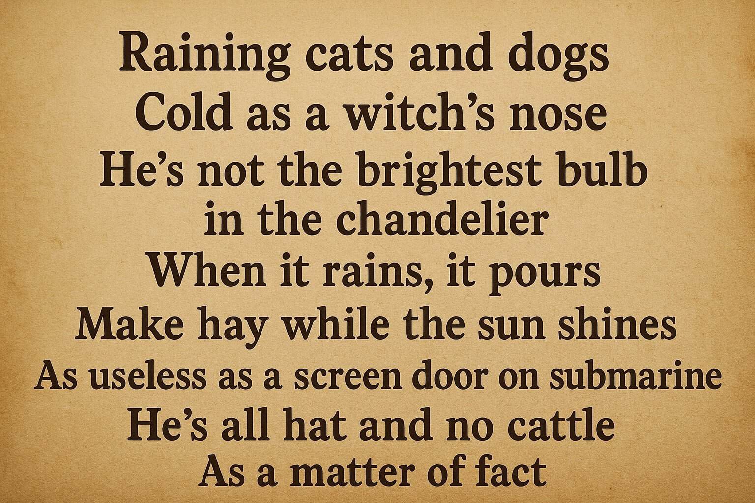 Old-Fashioned Funny Sayings That Make No Sense